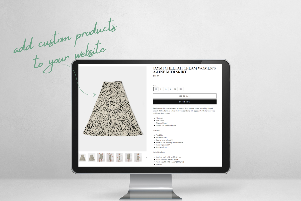 add custom products to your website